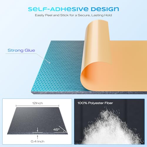 Image of 18 Pack Acoustic Panels for Walls, 12 inch x 12 inch x 0.4 inch High Density Self-Adhesive Soundproof Wall Panels, Sound Absorbing Foam Panels for Home & Office Studio (Dark Gray)