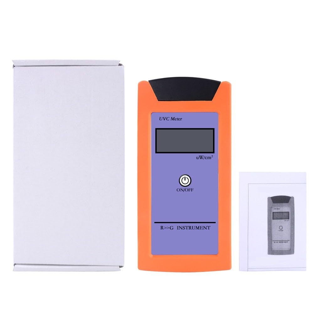Medidor de luz digital UVC con pantalla LCD, medidor de radiación espectral para lámparas de reptiles, rango de medición 0 – 1999 µW/cm², rango de respuesta 220 – 280 nm, diseño compacto para