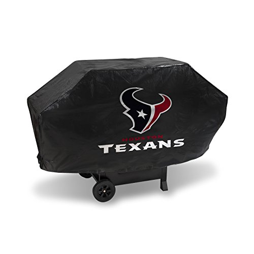 Rico Industries NFL Houston Texans Black Deluxe Grill Cover Deluxe Vinyl Grill Cover - 68' Wide/Heavy Duty/Velcro Staps