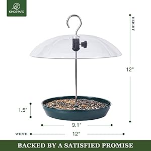 Kingsyard Adjustable Platform Bird Feeder for Outdoors Hanging, Metal Tray Bird Feeder with Dome Top, Attract Bluebirds Cardinals Goldfinches (Green) Kingsyard Adjustable Platform Bird Feeder for Outdoors Hanging Metal Tray Bird Feeder with Dome Top Attract Bluebirds Cardinals Goldfinches Green
