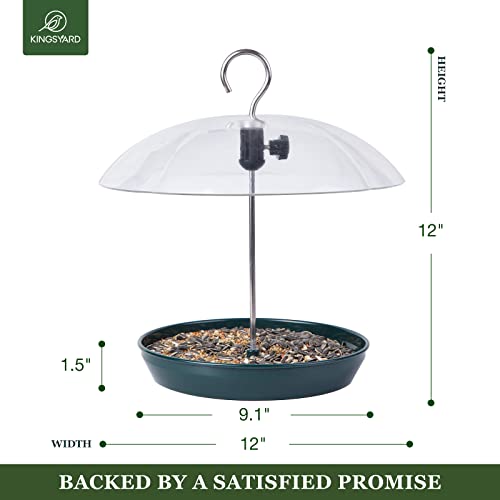 Kingsyard-Adjustable-Platform-Bird-Feeder-for-Outdoors-Hanging-Metal-Tray-Bird-Feeder-with-Dome-Top-Attract-Bluebirds-Cardinals-Goldfinches-Green Kingsyard Adjustable Platform Bird Feeder for Outdoors Hanging Metal Tray Bird Feeder with Dome Top Attract Bluebirds Cardinals Goldfinches Green
