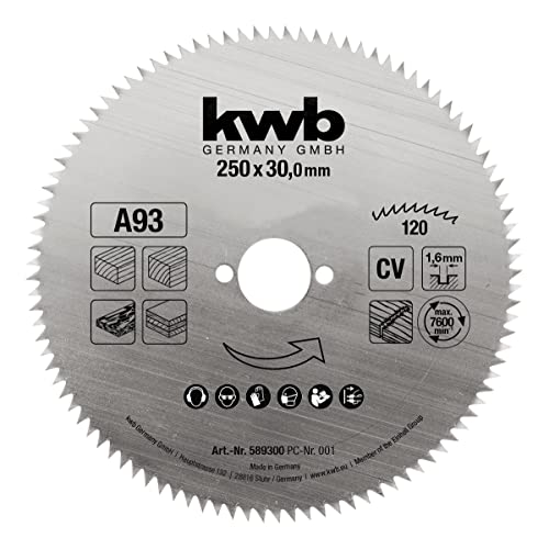 Lame de scie circulaire kwb 250 x 30 mm mm, fabriquée en Allemagne, coupe fine et précise, convient pour les panneaux de bois, le bois profilé et le bois tendre