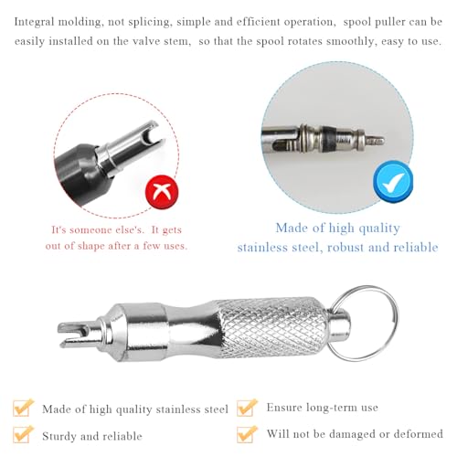 Image of Car Tire Valve Core Removal Tool, Stainless Steel Easy to Use Tire Valve Core Disassembly & Repair Tool, Portable Tire Valve Stem Tool for Car Truck Repair Install, Car Accessories