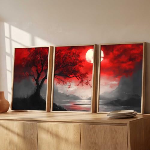 Image of kotart Nature Art Wall Decor Painting for Home Decor | Vastu Frame Wall Art Painting for Living Room Bedroom Office Home Decor Painting Wall Decor Set of 3 Size (13X17 inch)