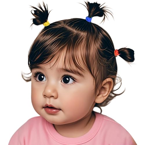 Baby Hair Ties 200Pcs Small Elastic Ponytail Holders for Toddlers, Girls, Infants, Kids - Hair Accessories (Color A)