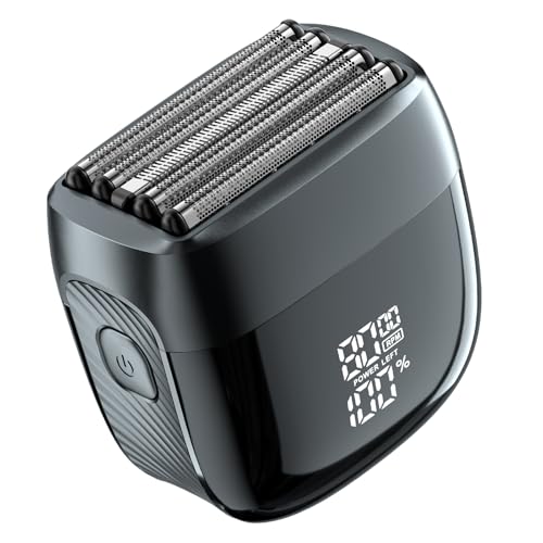 Image of Waterproof Electric Foil Shaver, 5-Blade Precision Cutting System, USB-C Fast Charge Travel Razor - Platinum