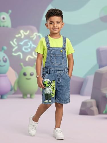 Image of KiddoPanti Boys Denim Dungaree Shorts