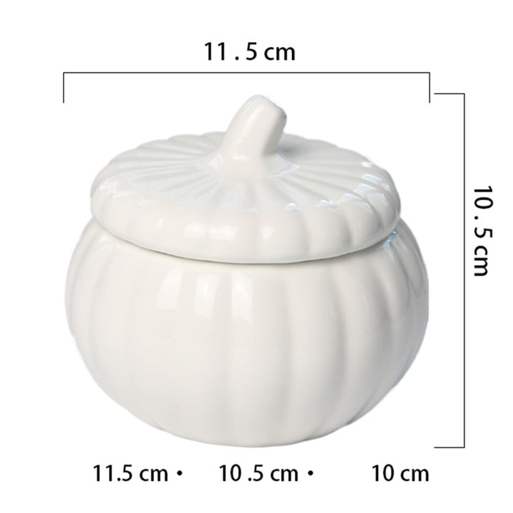 Zuppiera in ceramica a forma di zucca con coperchio, versatile per stufato per la casa, edizione Halloween, 11,5 x 10,5 cm, 55D53OJ10EAQC7