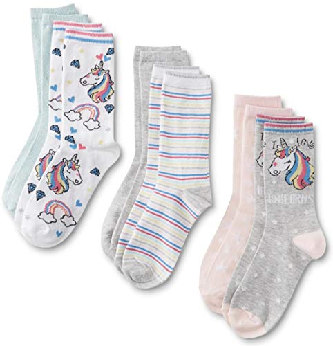 Soft Unicorn Crew Socks for Girls and Teens Size 4-11 In Gift Bag (6 Pairs)3