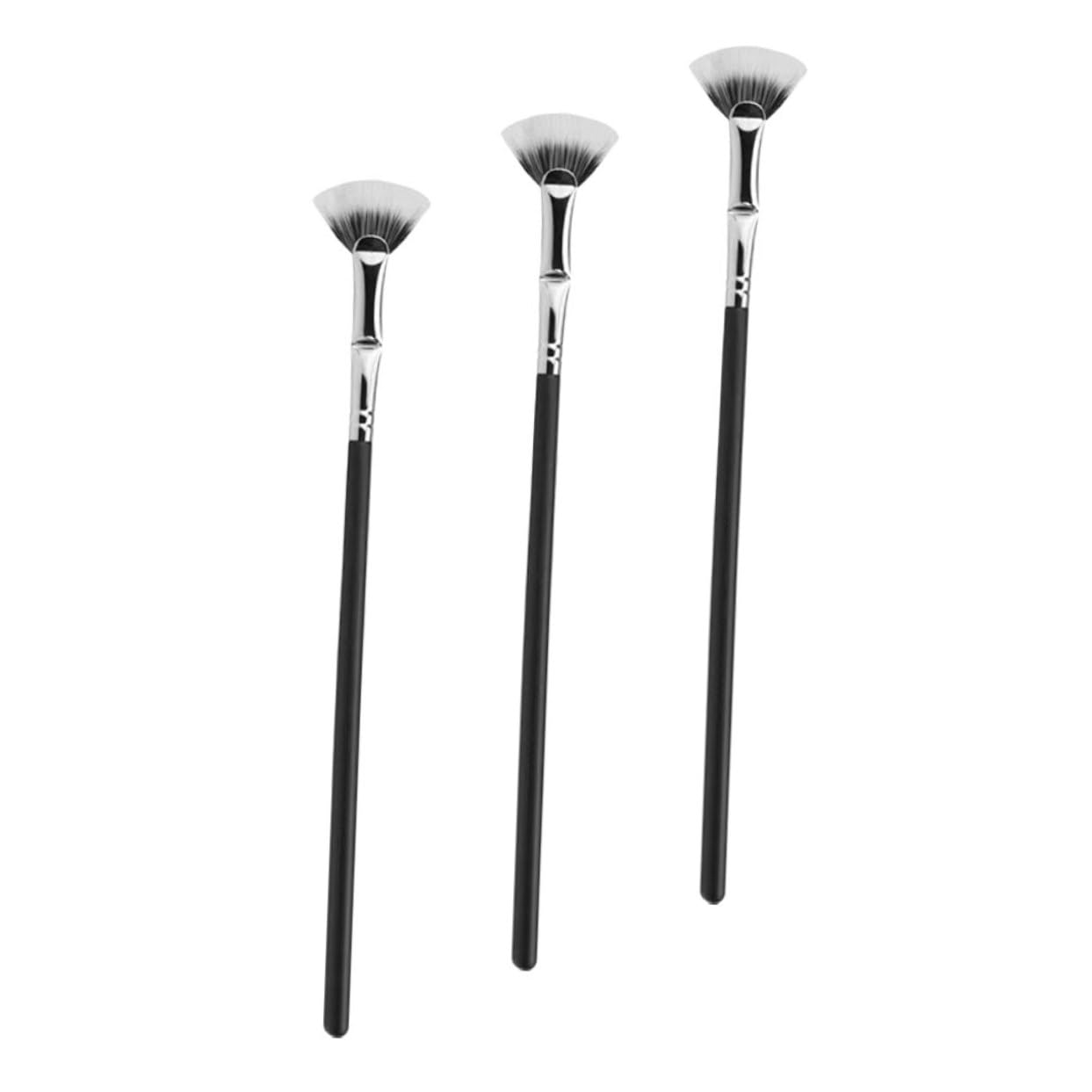FOMIYES Fan Shaped Mascara Brush for Lash Extensions 3pcs Soft Bristles Easy to Use