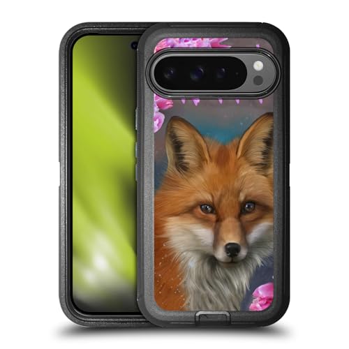 Coque antichoc Pixel 9 Pro XL Fox Peonies pour vos sorties et quotidien
