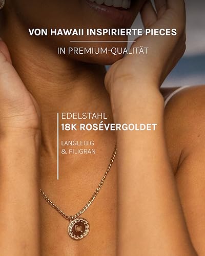 Purelei® Lolani Kette Damen (Roségold) – Halskette Damen aus langlebigem Edelstahl – Wasserfeste Kette mit Anhänger… – Ansicht 3