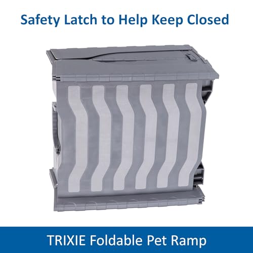 Trixie 39476 Rampe, 3-fach klappbar, Kunststoff, 39 × 150 cm, grau