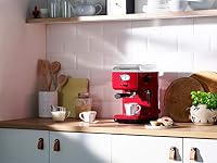 Russell Hobbs Espressomaschine [Siebträgermaschine] Retro Rot (15 Bar, 2 Tassen-Einsätze, 1,1l abnehmbarer Wassertank, Dampf-Milchschaumdüse, Portionierlöffel mit Tamper) Kaffeemaschine 28250-56 – Ansicht 4