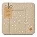 Wickelauflage Wickelunterlage abwaschbar und wasserdicht 75x72 cm - Wickelmatte zum Auflegen auf Wickeltisch Wickelaufsatz Wickelkommode oder Waschmaschine changing mat 75 x 72 Beige mit Weiß Sternen