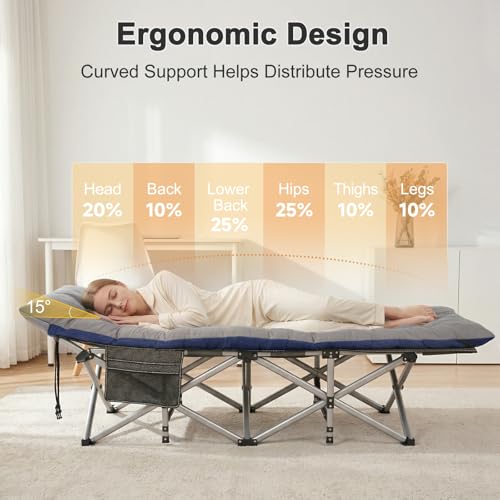 image for ABORON XXL Camping Cot for Adults, Oversized 78