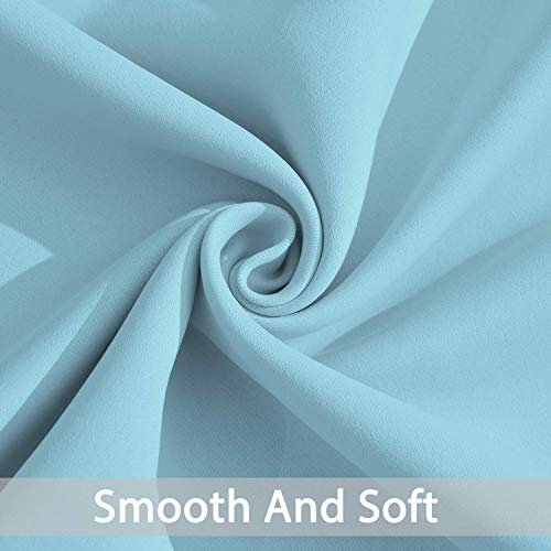 Yakamok Blackout Curtains for Bedroom,Grommet Thermal Insulated Room Darkening Curtains for Living Room, Set of 2 Panels (52 x 63Inch, Sky Blue)