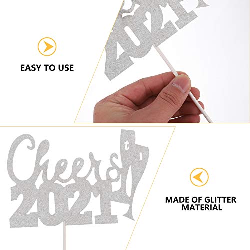 SOIMISS 10 peças adoráveis ??2021 letras de cupcake toppers glitter em pó para bolo de festa