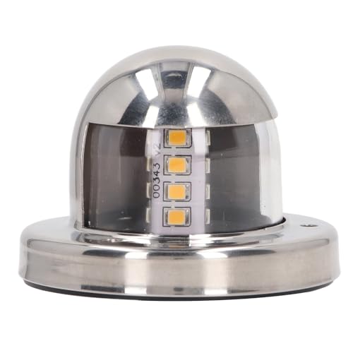 gernie 12V DC Boat Anchor Lights, IP66 Waterproof Stainless Steel White LED Navigation Stern Light, 2nm Visibility for Marine Yachts Pontoon Courtesy, Deck, Night Fishing