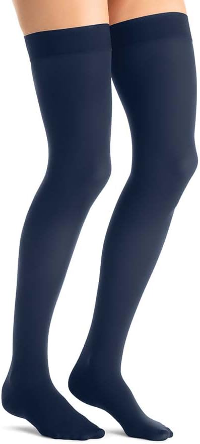 JOBST Opaque Compression Stockings, 15-20 mmHg, Thigh High, Silicone Dot Band, Closed Toe