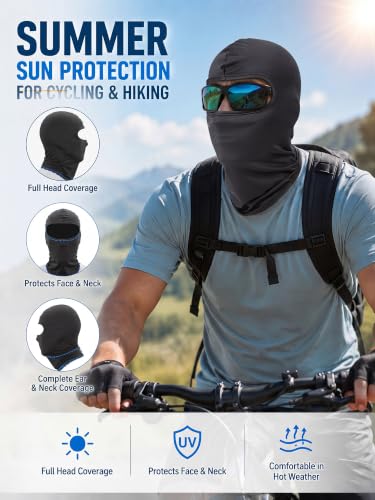 Image of SATINIOR 6 Pcs Ski Mask Cover Balaclava Full Face Mask Summer Face Cover UV Windproof Balaclava for Men Women Outdoor Sports