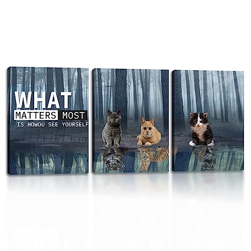 Unbruvo Inspirational Wall Art 3 Pieces Office Wall Decor Motivational Wall Art Canvas Positive Quotes Poster Inspirational Picture Print Home Framed Artwork Living Room Bedroom(48''Wx 24''H)