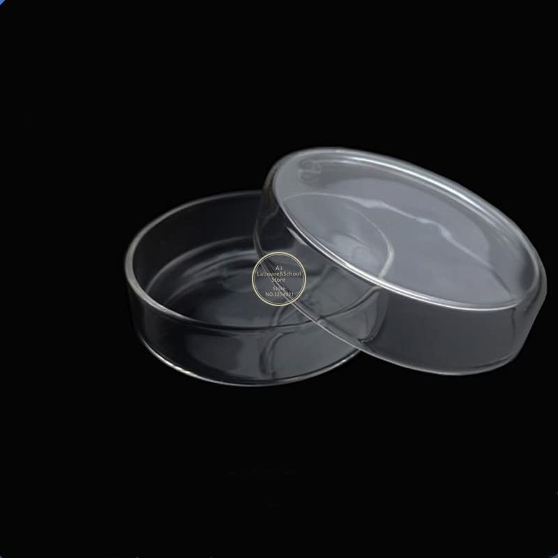 Platos de Petri de Vidrio de 45 mm a 150 mm de diámetro Platos de Petri de Alto borosilicato de Cultivo Celular for la Escuela (Size : 120mm 4pcs)