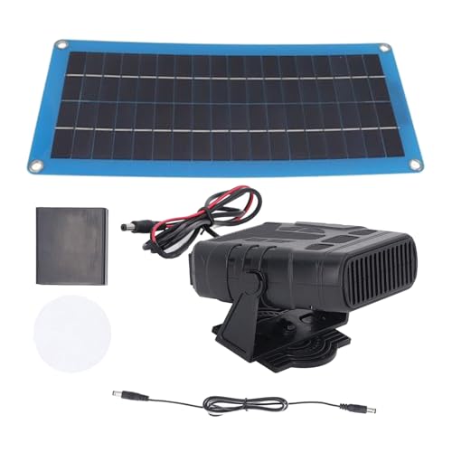Calentador de Casa para Gatos con Panel Solar, Cargador de Panel Solar de Coche de 30W con Calentador | Calentador Portátil para Coche, Kit de Energía Solar para Gallinero Casa de Mascotas Exterior