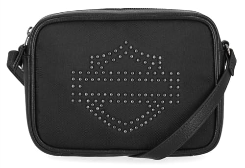Harley-Davidson Women's Studded Bar & Shield Camera Crossbody Bag Purse – Black2