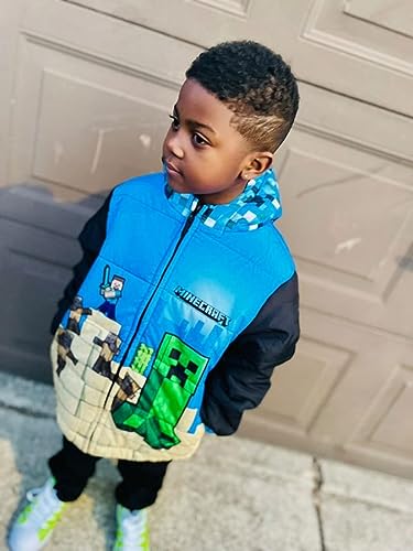 Minecraft Creeper Steve Zip Up Winter Coat Puffer Jacket Toddler to Big Kid4