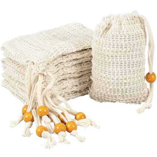 10 bolsas de jabón orgánico de fibra natural, soporte para barra de jabón para ducha, estuche de viaje
