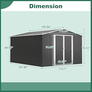 Ballcast1012ftoutdoorstorageshedmetalwaterprooftoolshedswithlockandkeyheavydutyshedsunitwdoorsandventsgalvanizedsteelgardenhouseforstoringbicyclesbarbequesblack Urban Country Home Decor Ball cast 1012 ft outdoor storage shedmetal waterproof tool sheds with lock and keyheavy duty sheds unit wdoors and ventsgalvanized steel garden house for storing bicyclesbarbequesblack urban country home decor