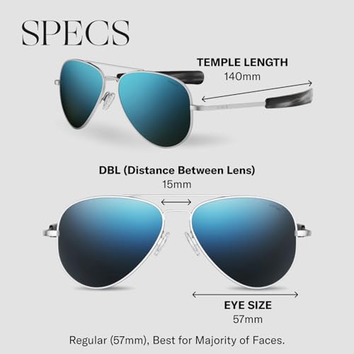 Image of Randolph Eyewear Concorde Aviator Sunglasses for Men and Women - Non-Polarized & Polarized Aviator Sunglasses Made to Last
