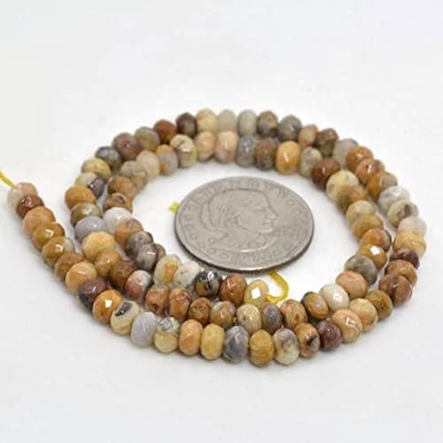 Agate crazy lace jaune 6mm perles roncelle pour enfilage et bijoux DIY