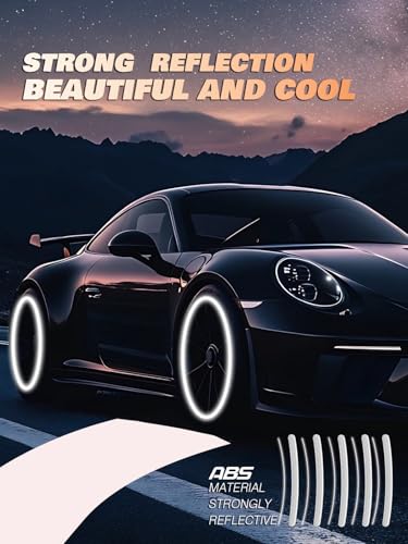 Image of 20PCS Reflective Car Stickers for Outside of Car Durable Car Decals for Men High Visibility Car Decal Stickers Easy Application Reflective Design (White)