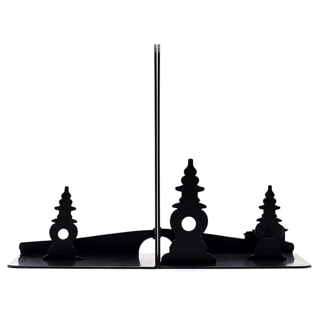 Book Ends Book Ends To Hold Books Heavy Duty,Hidden Metal Bookends For Shelves Desk Or Countertop For Home Office(B)