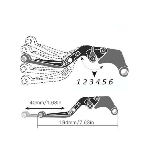 Leviers de frein SH 125i 2008-2024 commande embrayage réglable orange noir - 4