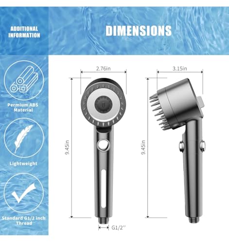 Image of Blynk High Pressure Filter Shower Head - Handheld Shower with ON /Off Switch, 3 Spray Modes, Ionic Filter Beads for Hard Water & Chlorine Removal, Water Saving Spa Shower for Bathroom