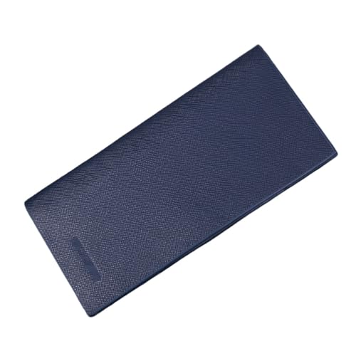 men's wallet Men's wallet long wallet leather wallet simple wallet coin purse cowhide wallet(Blue)