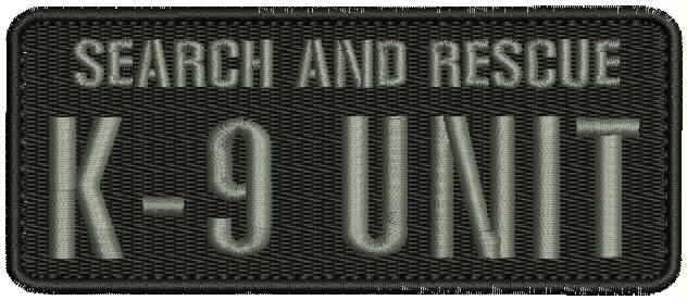 Special Patches for Velcro Patches for Uniform for Search and Rescue K9 Unit Embroidery Patches 2x5 Hook Grey Letters Model-Q-X988-3450