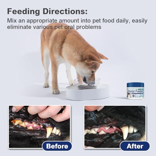 Image of Seven777 Pet Dental Powder,Teeth Cleaning Powder for Dogs and Cats, Plaque & Bad Breath Off,Dental Care Supplies for Small, Medium, Large Dogs and Cats