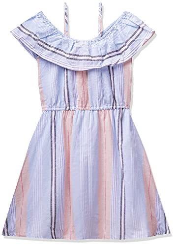 Image of Max Girl's Cotton Flax Wrap Knee-Length Dress