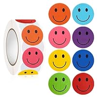 500PCS Smile FaceStickers Happy Face Sticker 1 Inch Round Small Smile Reward Stickers 8 Color Mini Face Decal Designs Encourage Incentive Sticker Behavior Chart Stickers for Student