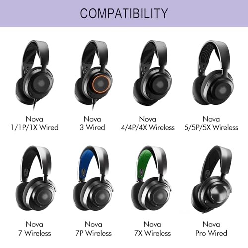 Almohadillas para SteelSeries Arctis Nova Pro Wired, Nova 1, 3, 4, 5, 7 - Púrpura | Almohadillas de Repuesto hechas por GEVO con Tela de Malla Mágica y Espuma de Alta Densidad miniatura 2