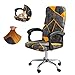 Jaotto Housse pour Chaise de Bureau Adulte, Housse de Fauteuil de Bureau Rotatif Extensible Élastique, Housses de Chaise Amovible Universel Moderne, Protector pour Chaise De Bureau(Naranja/Gris,M)