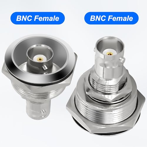 Adaptador Conector BNC Hembra a Hembra Panel 2 Pzs miniatura 3