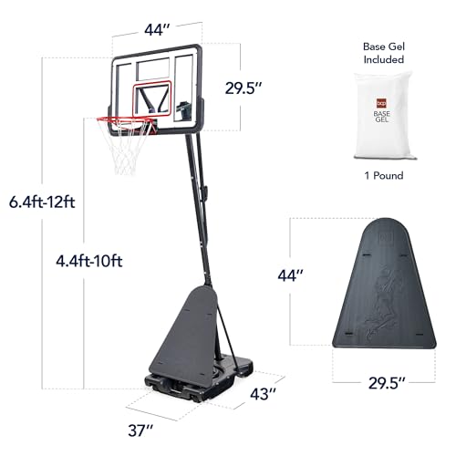 Image of Best Choice Products Adjustable Regulation Basketball Hoop, Portable Goal w /Shatterproof Backboard, Ball Return, Base Gel
