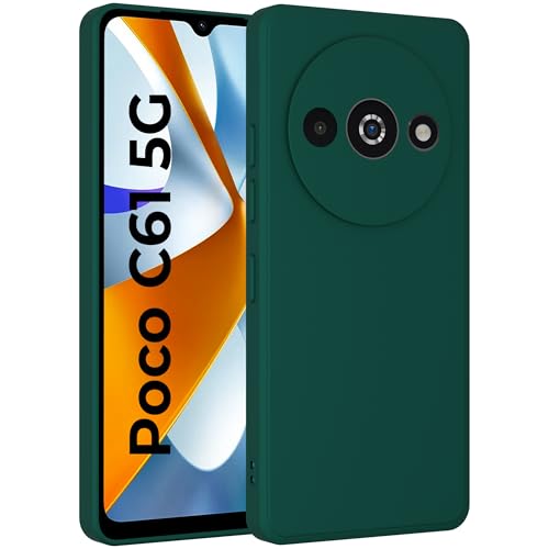 Image of A rtistque Back Cover Case for Mi Redmi A3 5G / A3X 5G / Poco C61 5G with Camera Protection | Shockproof TPU | Stylish Protective Design | Slim Fit | Mi Redmi A3 / A3X / Poco C61 Back Cover - Green
