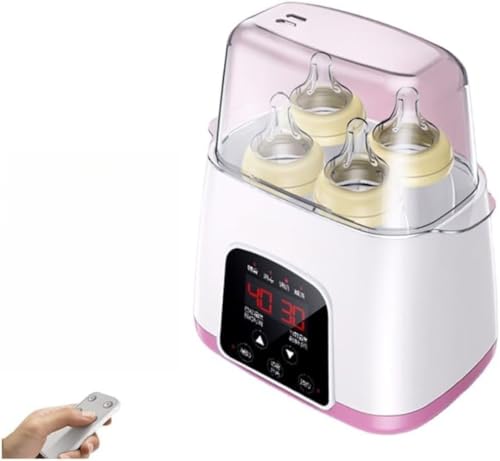 Arfobug多機能ミルクウォーマーと殺菌器2イン1スマートミルクウォーマー、赤ちゃんの母乳解凍、断熱、加熱、恒温ミルクボトル、授乳用具、乾燥、殺菌、収納ボックス、ミルクポット、温かいミルク、断熱ポット、タッチパネル、24時間断熱、気密バーナー (ピンク,