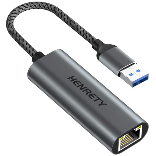 Henrety Usb To Ethernet Adapter For Laptop Pc Gigabit Ethernet Lan Network Adapter Compatible With Nintendo Switch Macbook Windows Macos Linux, And More[Grey Green] #TOP10